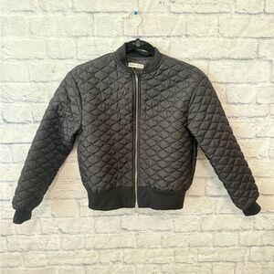 Shein Black Quilted Bomber Jacket